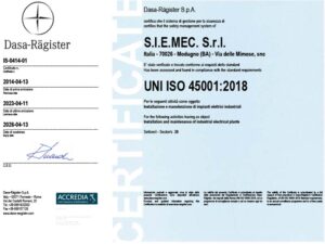 certificato uni iso 45001 2018